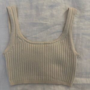 Wilfred Ivory Ribbed Knit Tank